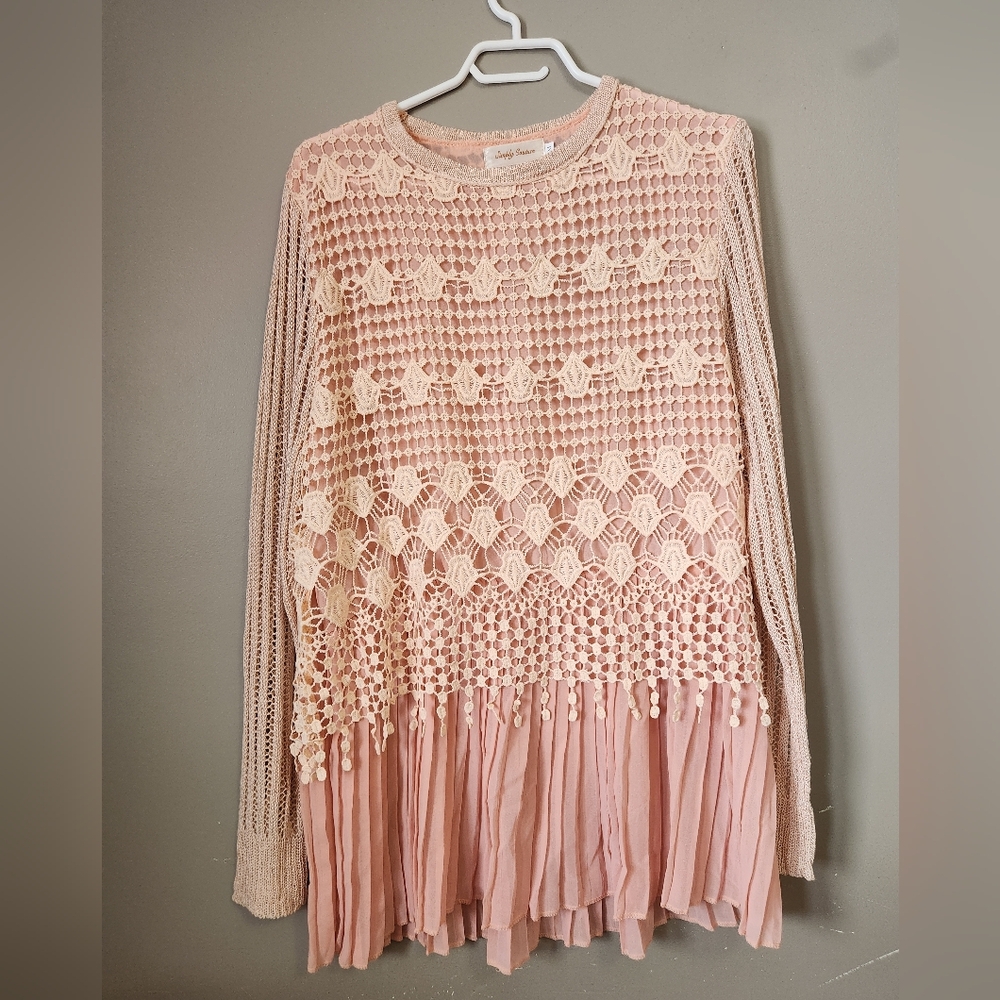 Simply Couture Peach Crochet Tunic/top Dress